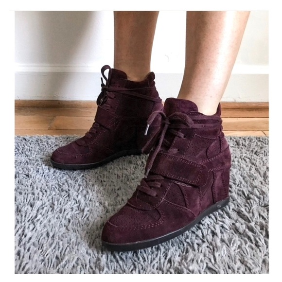 Ash Bowie Suede Wedge Sneaker In Burgundy Brand New without Tag Size 8/38 - Picture 12 of 12